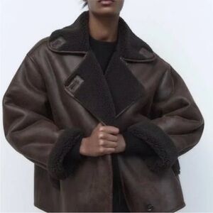 Zara Brown Shearling Jacket